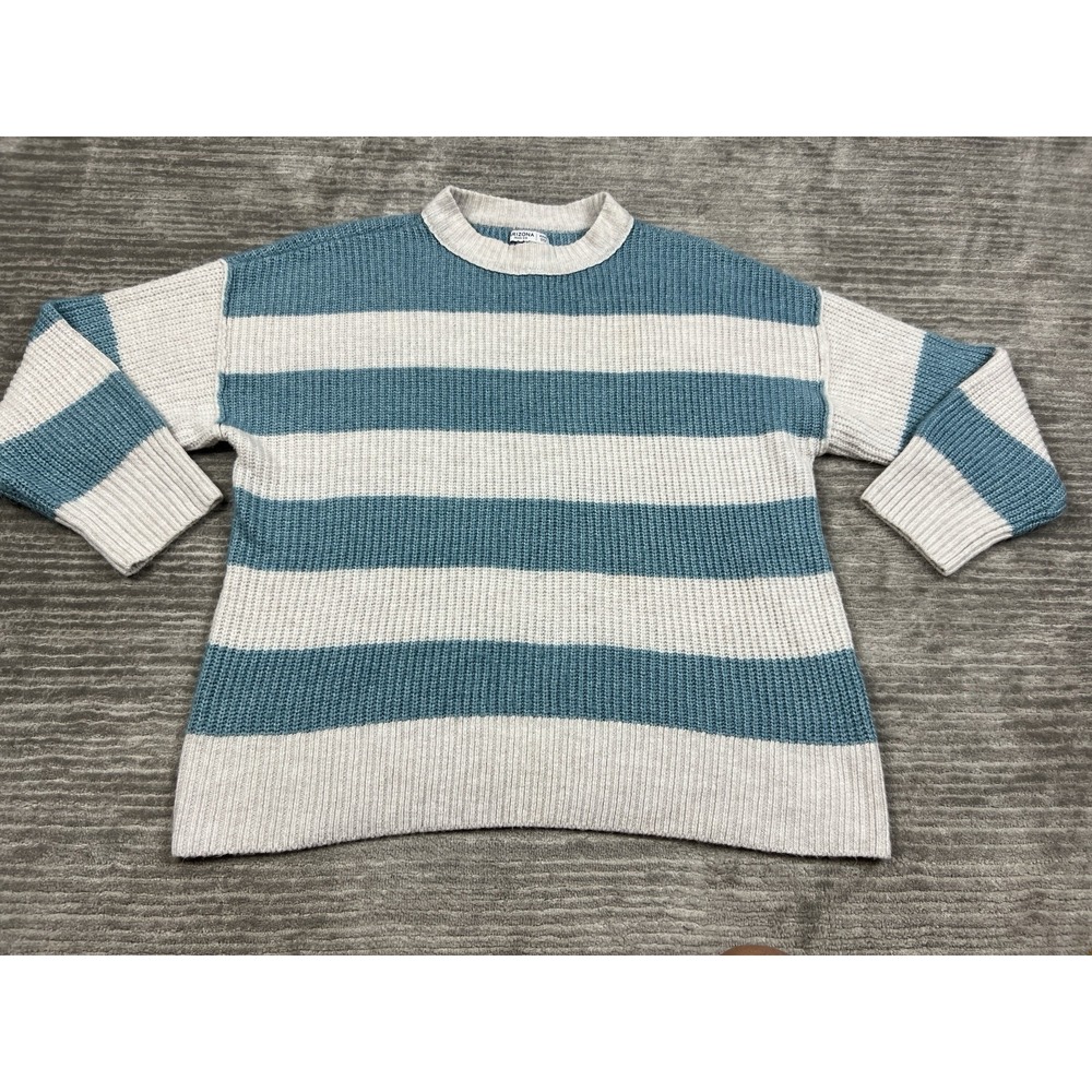 Arizona Jean Co Sweater Womens XXXL Blue Striped Long Sleeve Acrylic Blend